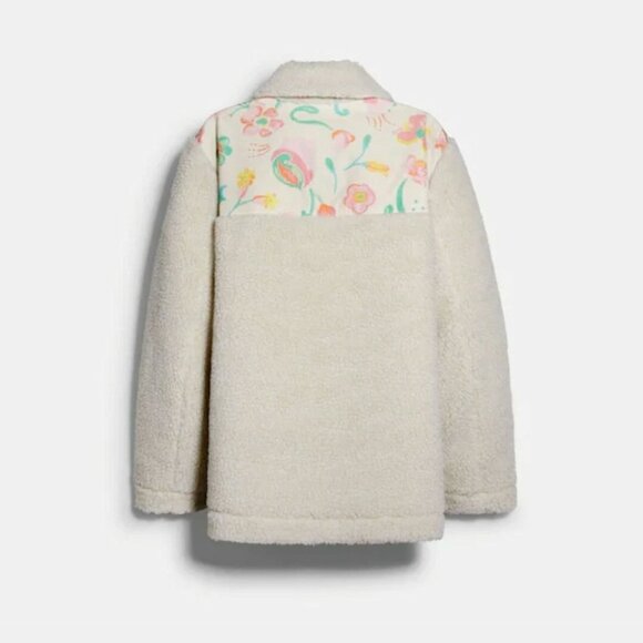 Coach Blocked Floral Sherpa Jacket - Picture 3 of 3